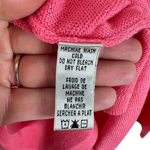 Parkhurst NWT Flyaway Pink Coral  Ruffled Long Sleeve Open Cardigan Sweater XL - Picture 4 of 6